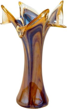 Vietri Onda Glass Twisted Flower Vase in Brown at Nordstrom
