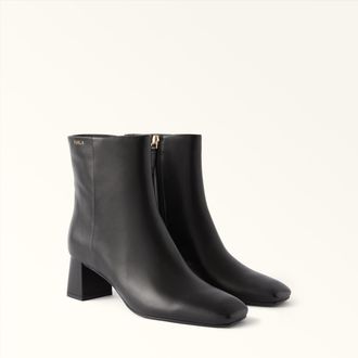 Furla Solid Stivaletti Nero Nero Pelle Nappata Donna