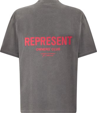 Represent Mens Cotton T-Shirt Washed Black T-Shirts And Polos