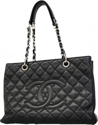 Chanel Black Grained Calfskin Tote Bag (Pre-Owned)