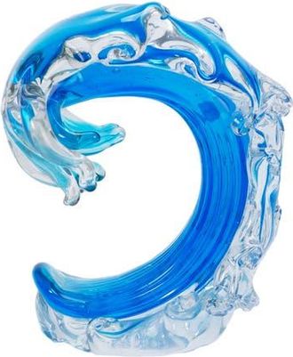 Beachcombers Rolling Ocean Waves 3D Glass Figurine 6.75 in Blue at Nordstrom