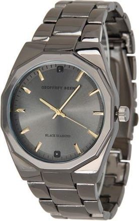 Geoffrey Beene Black Diamond Bracelet Watch, 41mm in Gunmetal at Nordstrom Rack
