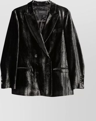 Emporio Armani double-breasted velvet pinstripe blazer