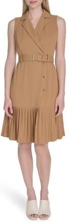 Calvin Klein Flounce Hem Shirtdress in Luggage at Nordstrom Rack, Size 14
