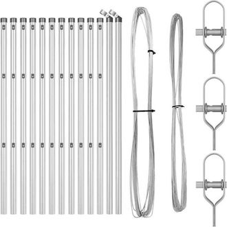 vidaXL Vidaxl - Fence Posts Manual 13 pcs Silver Ø32mm 120 cm Galvanised steel