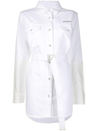 Off-white two-toned belted shirt - women - Cotton - 40