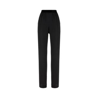 Tom Ford Straight Trousers, female, Black, Size: XS Stretch Silk Satin PJ Pants