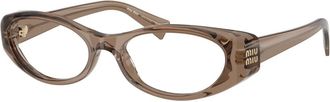 Miu Miu Glasses, unisex, Brown, Size: 55 MM Oval Optical Frame