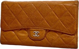 Chanel Leather Long Wallet (Tri-Fold) (Pre-Owned)