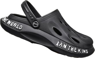 Generic Slippers for Mens Summer Outdoor Sports Hole Toe Sandals Mens Casual Beach Shoes(Black,47-48)