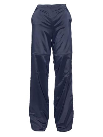 Emporio Armani panelled trousers - women - Polyurethane/Nylon - M - Blue