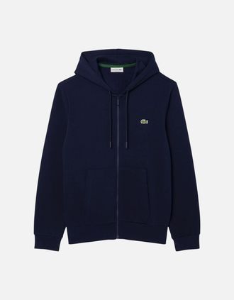 Lacoste Mens Lacoste Mens Fleece Hoodie Zip Up Organic Cotton - Navy - Size: 36