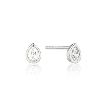 Lily & Roo Silver Mini Teardrop Stud Earrings