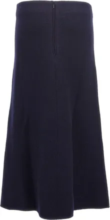 Jil Sander Long Wool Skirt - Navy