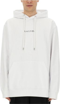 Lanvin Geborduurde oversized hoodie - Heren - Hoodies - Wit - S - Hoodies & sweatvesten