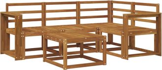vidaXL Conjunto De Sof&aacute;s De Exterior 5 Uds. Natural Vidaxl