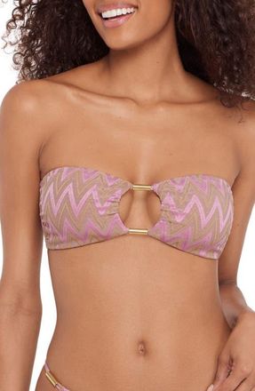 Steve Madden Beaded Cutout Strapless Bikini Top in Orchid at Nordstrom, Size X-Large
