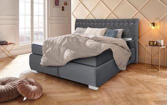 Leonique Boxspringbett »Rumba« Taschenfederkern-Matratze in Härtegrad 3, in 4 Breiten, incl. Topper