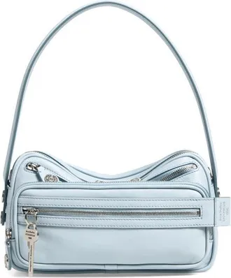 Acne Studios Camero Party Leather Shoulder Bag in Dusty Blue at Nordstrom
