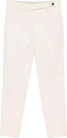 Brunello Cucinelli Slim-fit broek - Dames - Broeken - Beige - Maat: S Katoen
