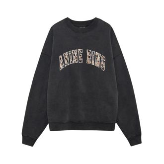 Anine Bing Miles Sweatshirt - Dames - Sweatshirts - Zwart - L - Katoen - Hoodies & sweatvesten