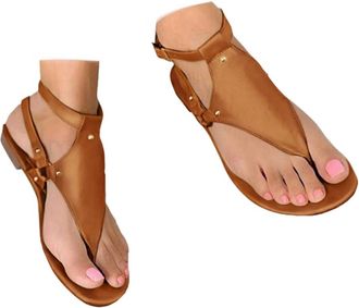 Generic Women Sandals T-Strap Open Toe Casual Summer Boho Sandals Beach Roman Shoes Summer Rhinestones Flower Beach Flip Flops Ladies Thongs Elastic T-Strap B