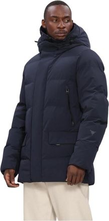 KRAKATAU Qm 597 Cassini Quilted Parka - Heren - Winterjassen - Blauw - XL - Leer - Jassen