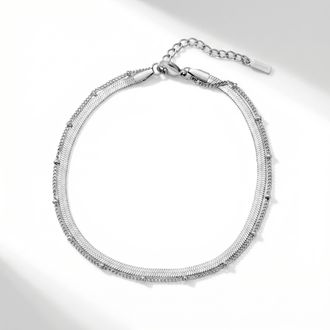 Pompeii3 Stefanie Anklet Silver Plated 9.25 with 1.5 Extender