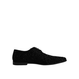 Dolce & Gabbana Zwarte versierde su&egrave;de Derby formele schoenen - Heren - Veterschoenen - Zwart - 45 EU - Su&egrave;de - Schoenen