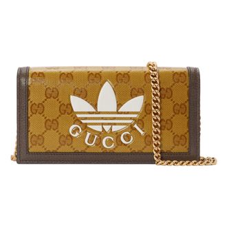 Gucci (WMNS) Gucci x adidas SS22 Chain Logo Crossbody Bag Yellow Brown 621892-UVSCG-7267