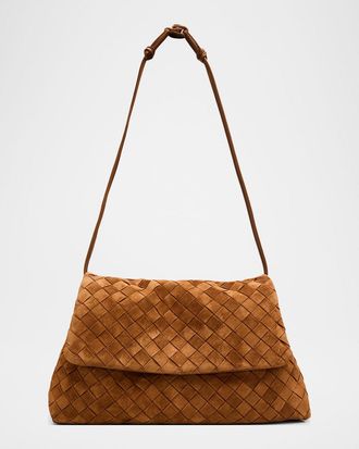 Bottega Veneta Giorno Suede Drawstring Shoulder Bag