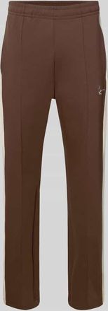 Karl Kani Straight Fit Sweatpants mit Logo-Stitching in Dunkelbraun, Gr&ouml;&szlig;e XXL