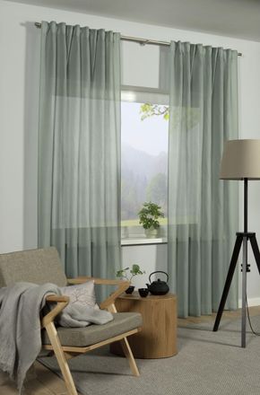 Gardinia Gardine »GRS Schal Zen Silence mit Gardinenband« 1 Stk. tlg. blickdicht, Kunststoff, Stoff aus 50 % recyceltes Polyester