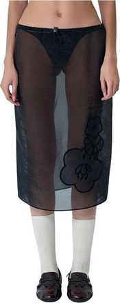 Cecilie Bahnsen Bambi Midi Rok - Dames - Midirokken - Zwart - 3XS - Rokken