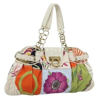 Ferragamo Pre-owned Hand Bag - Dames - Vintage Handtas - Veelkleurig - ONE Size - Leer - Vintage