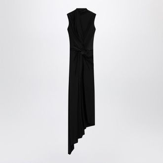 Balenciaga Black draped midi dress