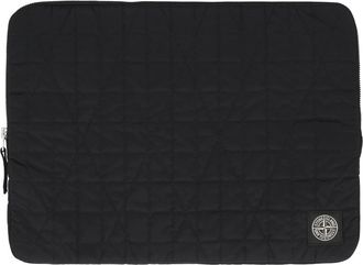 Stone Island Tassen, Heren, Zwart, ONE Size, Polyester, Gewatteerde Laptophoes