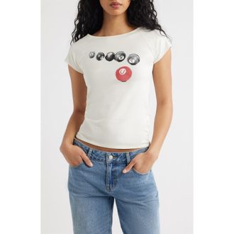 Vinyl Icons Lucky U Graphic Baby Tee in Marshmallow at Nordstrom, Size X-Small