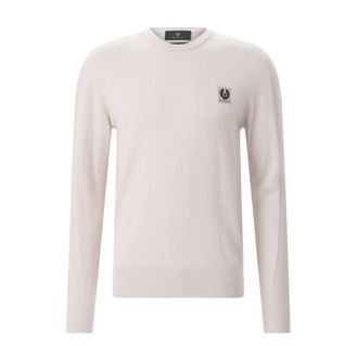 Belstaff Gebreide trui met ronde hals - Heren - Truien - Beige - Maat: 2XL Wol