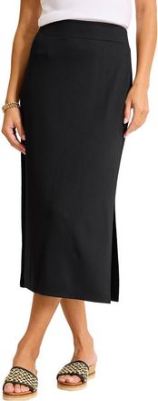 Tommy Bahama Drapey Ponte Midi Skirt in Black at Nordstrom, Size X-Large