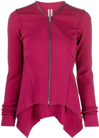 Rick Owens handkerchief-hem zip-up jacket - women - Polyamide/Viscose/Polyester/Elastane - M - Pink