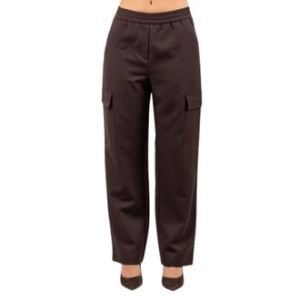 LuckyLu Pantalones Anchos - Trousers - Mujer - Marr&oacute;n - 2XS