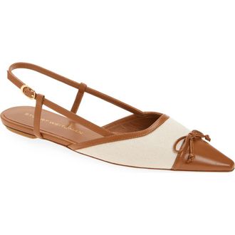 Stuart Weitzman Kitty Slingback Flat in Linen/Hazel at Nordstrom Rack, Size 8