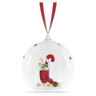 Swarovski Holiday Cheers Stocking and Candy Ball Crystal Ornament