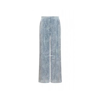 Michael Kors Broeken, Dames, Blauw, S, Polyester, Petal Wide Leg Pants