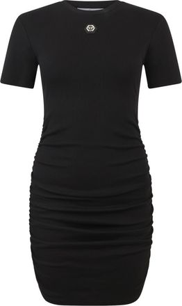 Philipp Plein Open Back Mini T-Shirt Dress Signature Pendant Signature Women in Black at Nordstrom, Size X-Small