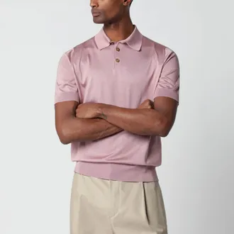 Dolce & Gabbana Pink silk polo shirt
