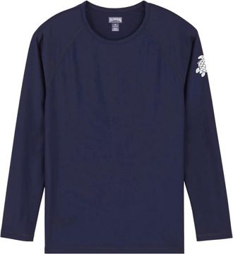 Vilebrequin UV Protection Rashguard Solid - Heren - Longsleeves - Blauw - 2XL - Tops