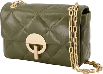 Vanessa Bruno Womens Moon Moyen Crossbody - Vanessa Bruno Leather Green Cowhide Bags Crossbodies