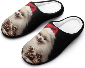 Generic Christmas Pomeranian Mens Slippers Comfortable And Non-slip Cotton Slipper Shoe for House
